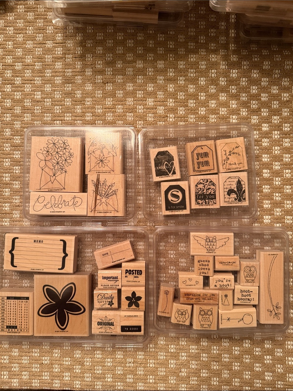 Stampin' Up! Wooden Craft Stamp Set - Natural Wood Tone